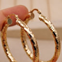  Large Diamond Cut Hoop Earrings