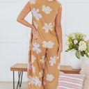  Laura Sleeveless Button up Wide Leg Loose Jumpsuit