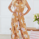  Laura Sleeveless Button up Wide Leg Loose Jumpsuit