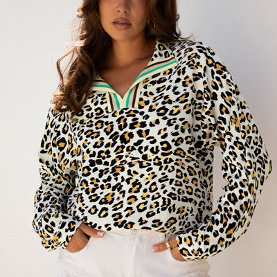 Laurel Leopard V Neck Blouse