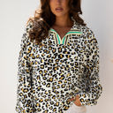  Laurel Leopard V Neck Blouse