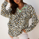  Laurel Leopard V Neck Blouse