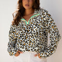 Khaki XXL Laurel Leopard V Neck Blouse