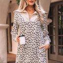 Khaki Large Laurel Patchwork Shift Mini Dress