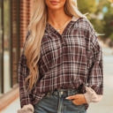  Lauren Plaid Patchwork Long Sleeve Hooded Top