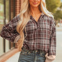  Lauren Plaid Patchwork Long Sleeve Hooded Top