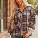  Lauren Plaid Patchwork Long Sleeve Hooded Top