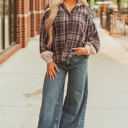  Lauren Plaid Patchwork Long Sleeve Hooded Top