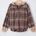  Lauren Plaid Patchwork Long Sleeve Hooded Top