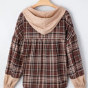  Lauren Plaid Patchwork Long Sleeve Hooded Top