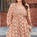 Beige 2X Lauren Sleeve Babydoll Short PLUS Dress