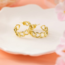  Lavender Link Hoop Stud Earrings