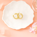  Lavender Link Hoop Stud Earrings