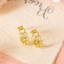  Lavender Link Hoop Stud Earrings