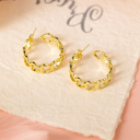  Lavender Link Hoop Stud Earrings