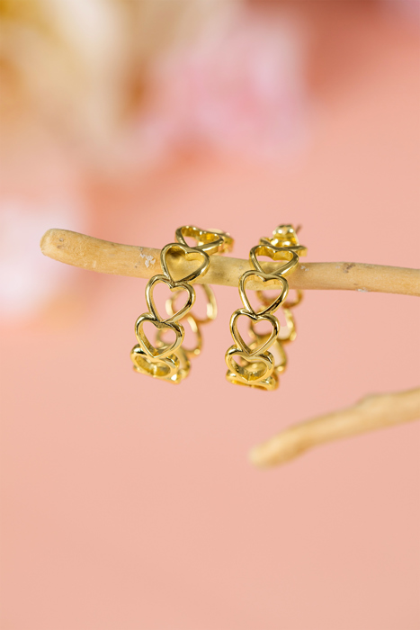 Lavender Link Hoop Stud Earrings