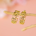  Lavender Link Hoop Stud Earrings