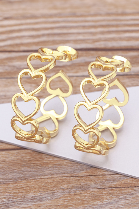 Lavender Link Hoop Stud Earrings