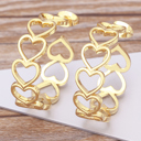  Lavender Link Hoop Stud Earrings