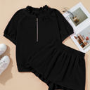  Laylani Puff Sleeve Top and Ruffled Shorts Set