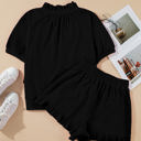  Laylani Puff Sleeve Top and Ruffled Shorts Set