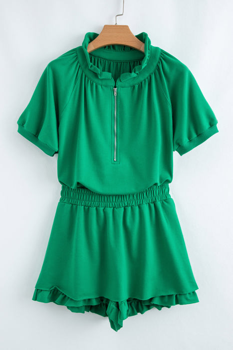 Laylani Puff Sleeve Top and Ruffled Shorts Set