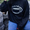 Black Medium Layne Game Day Pullover Sweatshirt