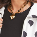  Lea Heart Charm Scarf Necklace
