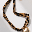  Lea Heart Charm Scarf Necklace