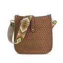 Brown Blue/Green Pattern Lea Woven Courier | Choose Your Strap