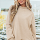 Leah Shoulder Reversible Mock Sweatshirt