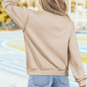  Leah Shoulder Reversible Mock Sweatshirt