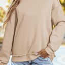  Leah Shoulder Reversible Mock Sweatshirt