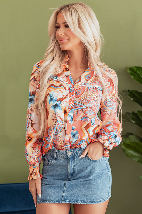 Leighton Floral Buttoned Loose Shirt