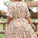  Leila Plus Size Cuffed Sleeve Empire Waist Dress