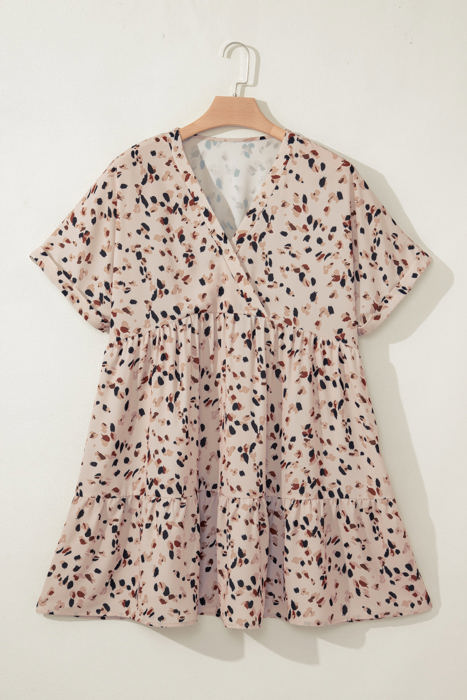 Leila Plus Size Cuffed Sleeve Empire Waist Dress