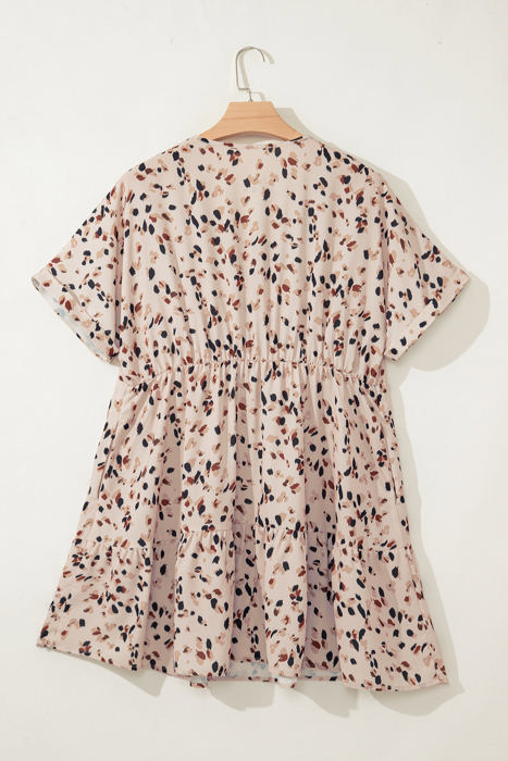 Leila Plus Size Cuffed Sleeve Empire Waist Dress