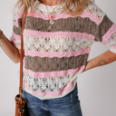  Leilani Crochet Half Sleeve Sweater