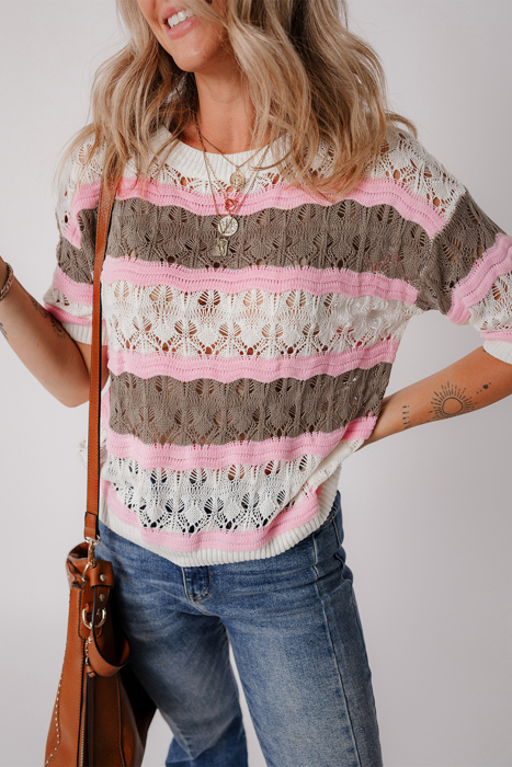 Leilani Crochet Half Sleeve Sweater
