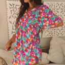  Lena Floral Bubble Sleeve Babydoll Dress