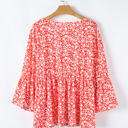  Lena Plus Size Floral V Neck Blouse