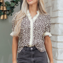 Lena Trim Short Sleeve Blouse