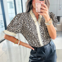  Lena Trim Short Sleeve Blouse