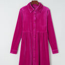  Lennon Long Sleeve Ruffle Velvet Dress