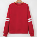 Fiery Red XL Lennon Varsity Striped Oversized Sweatshirt
