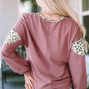  Leopard Animal Print Patchwork PLUS Top
