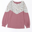  Leopard Animal Print Patchwork PLUS Top