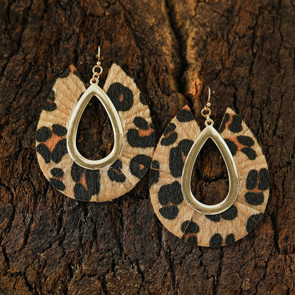 Leopard Print Hollow Out Drop Earrings