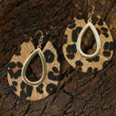  Leopard Print Hollow Out Drop Earrings