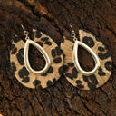  Leopard Print Hollow Out Drop Earrings